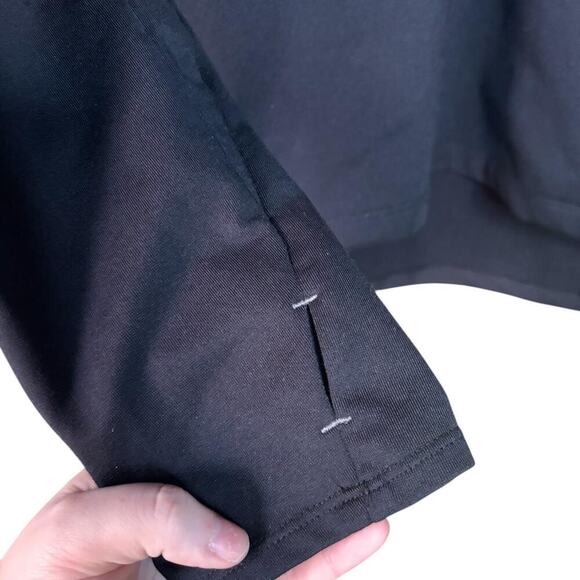 ASICS Black Quarter Zip Activewear Pullover With Thumb Holes Fleece Lining - Picture 2 of 4